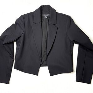 Rachel Zoe Elegant Black Cropped Open Front Blazer Size Medium